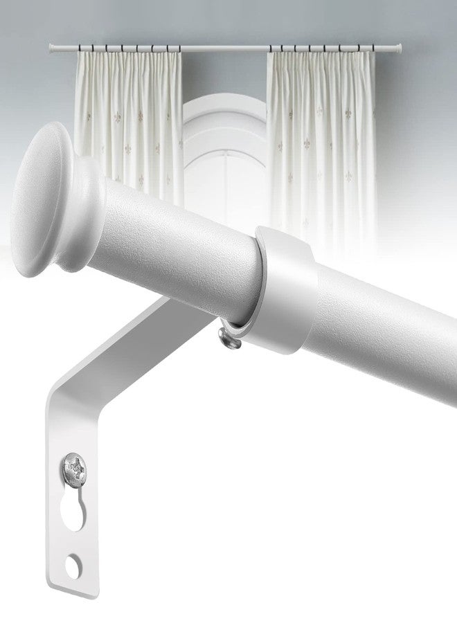 LAKEROD White Curtain Rods for Windows 28 to 50 Inch - 5/8” Heavy Duty Curtain Rods Set,Decorative Cafe Drapery Rods with Brackets - Matte Rustic - Image 1